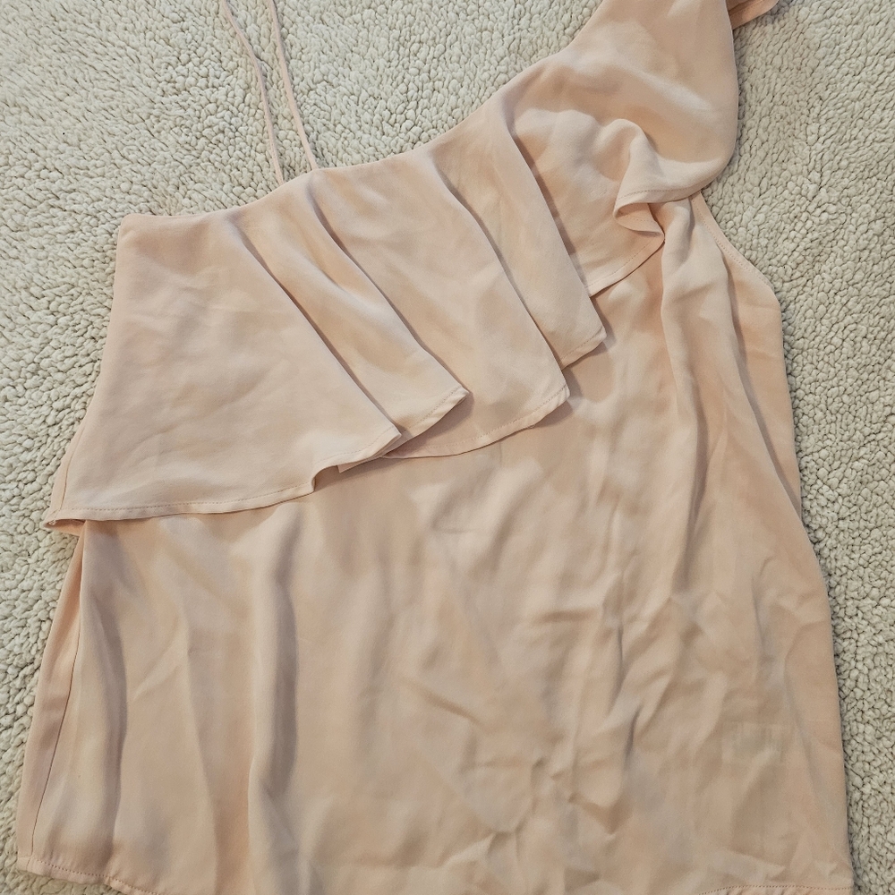 BLUSH One-Shoulder Ruffle Blouse